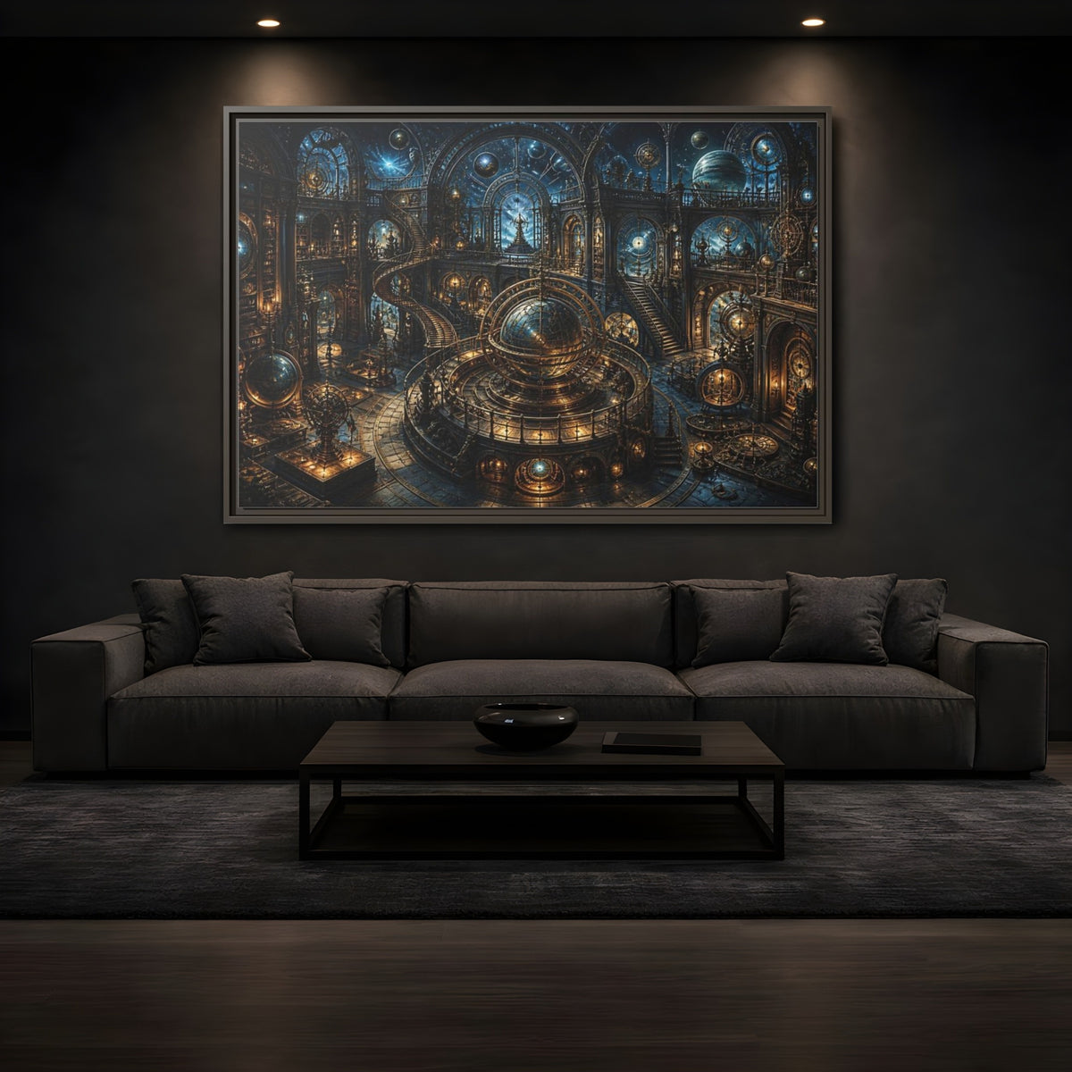 Mockup 3. Grand Orrery Observatory shown as framed canvas print