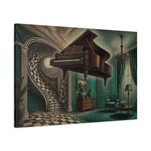 Main Mockup. Grand Piano Illusion shown as canvas print