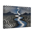 Side Mockup 4. Heron Illusion River shown as canvas print