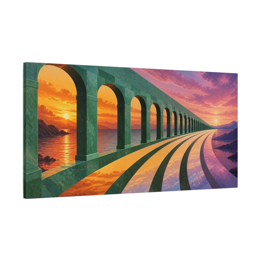 Main Mockup. Illusion Of Jade Arches shown as canvas print