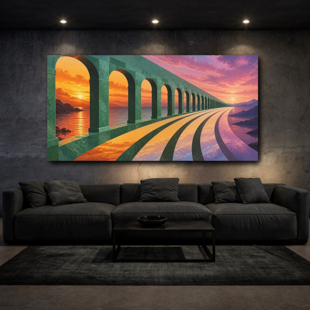Mockup 3. Illusion Of Jade Arches shown as canvas print