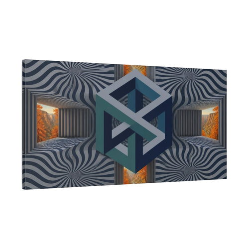 Main Mockup. Impossible Cube Illusion shown as canvas print