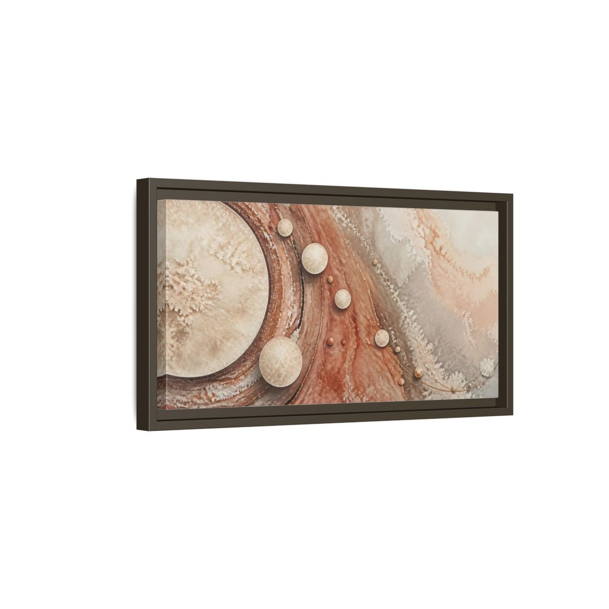 Side Mockup 7. Ivory Crystalline Discs shown as framed canvas print