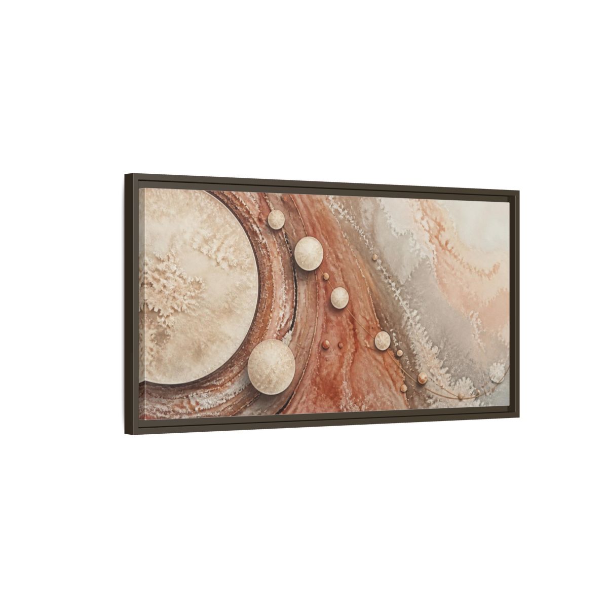 Main Mockup. Ivory Crystalline Discs shown as framed canvas print