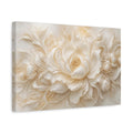 Side Mockup 4. Ivory Floral Peony shown as canvas print