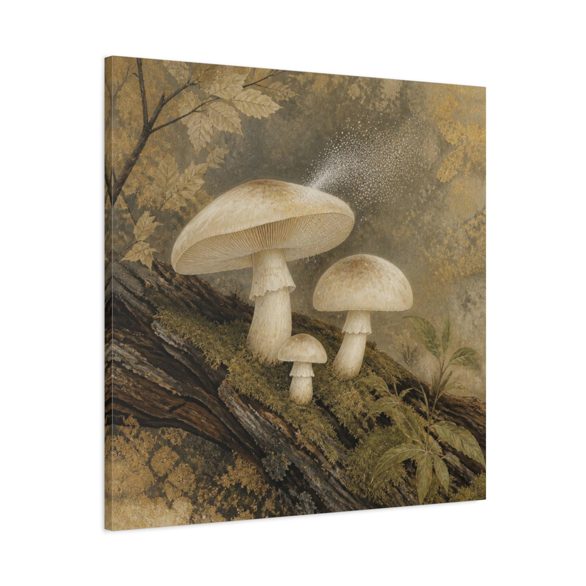 Main Mockup. Ivory Mushroom Cluster shown as canvas print