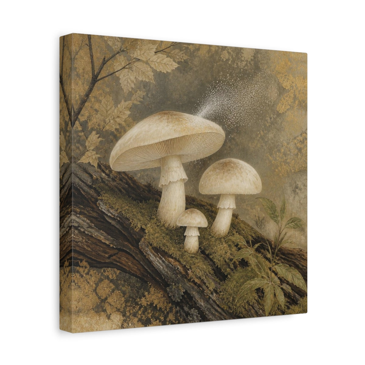 Side Mockup 8. Ivory Mushroom Cluster shown as canvas print