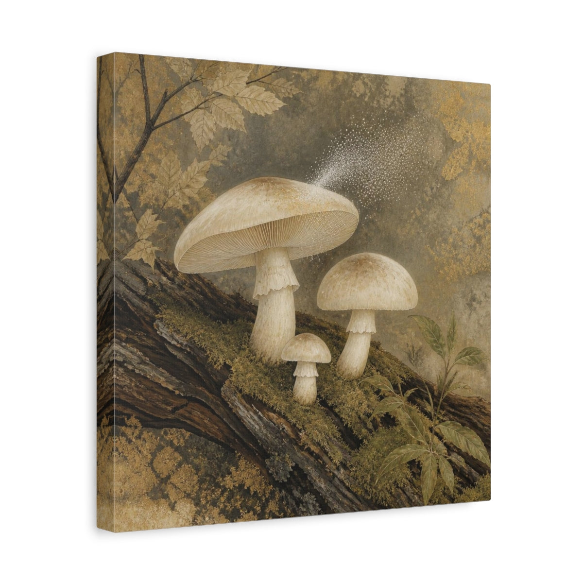 Side Mockup 7. Ivory Mushroom Cluster shown as canvas print