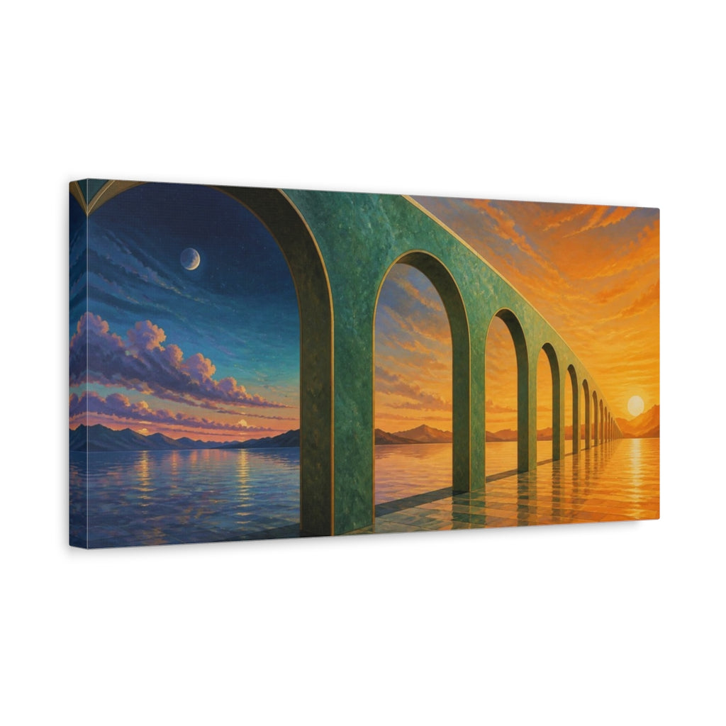 Side Mockup 3. Jade Arch Illusion shown as canvas print