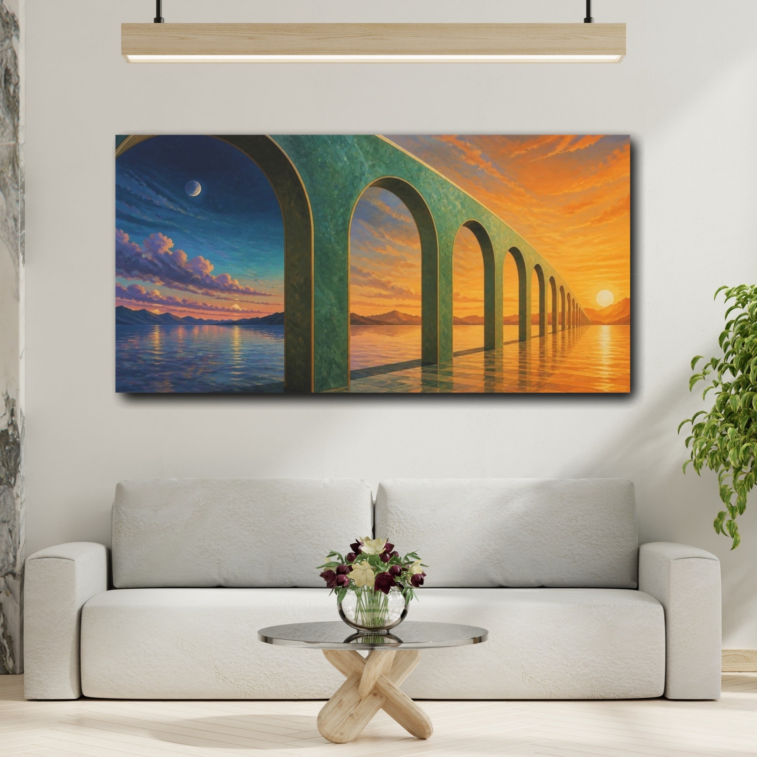 Mockup 2. Jade Arch Illusion shown as canvas print