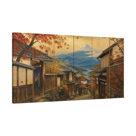 Main Mockup. Japanese Alley To Mount Fuji shown as canvas print