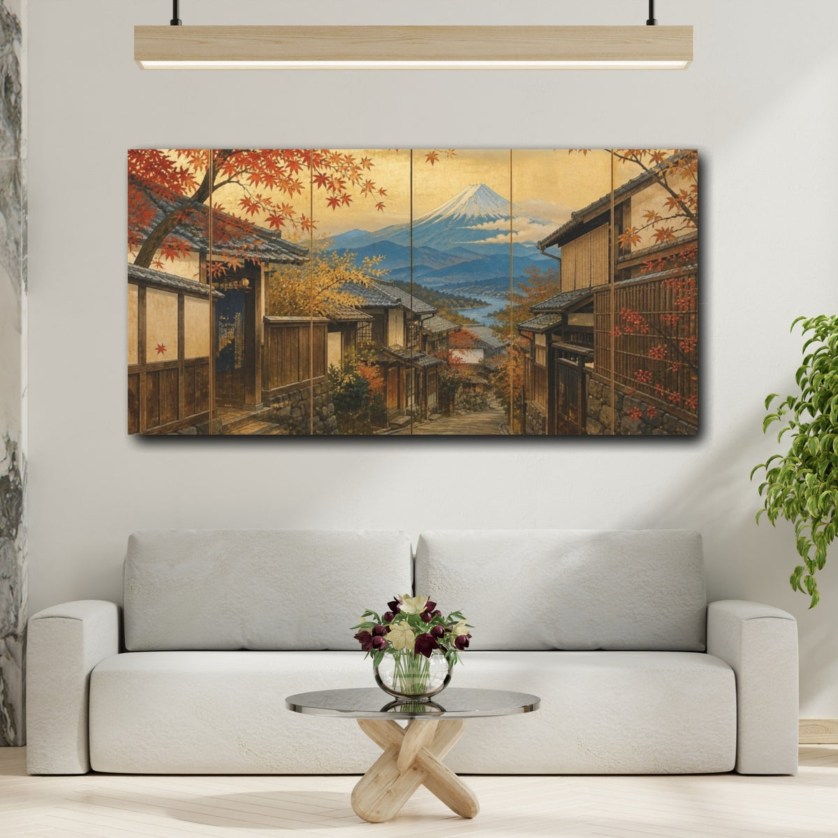 Mockup 2. Japanese Alley To Mount Fuji shown as canvas print