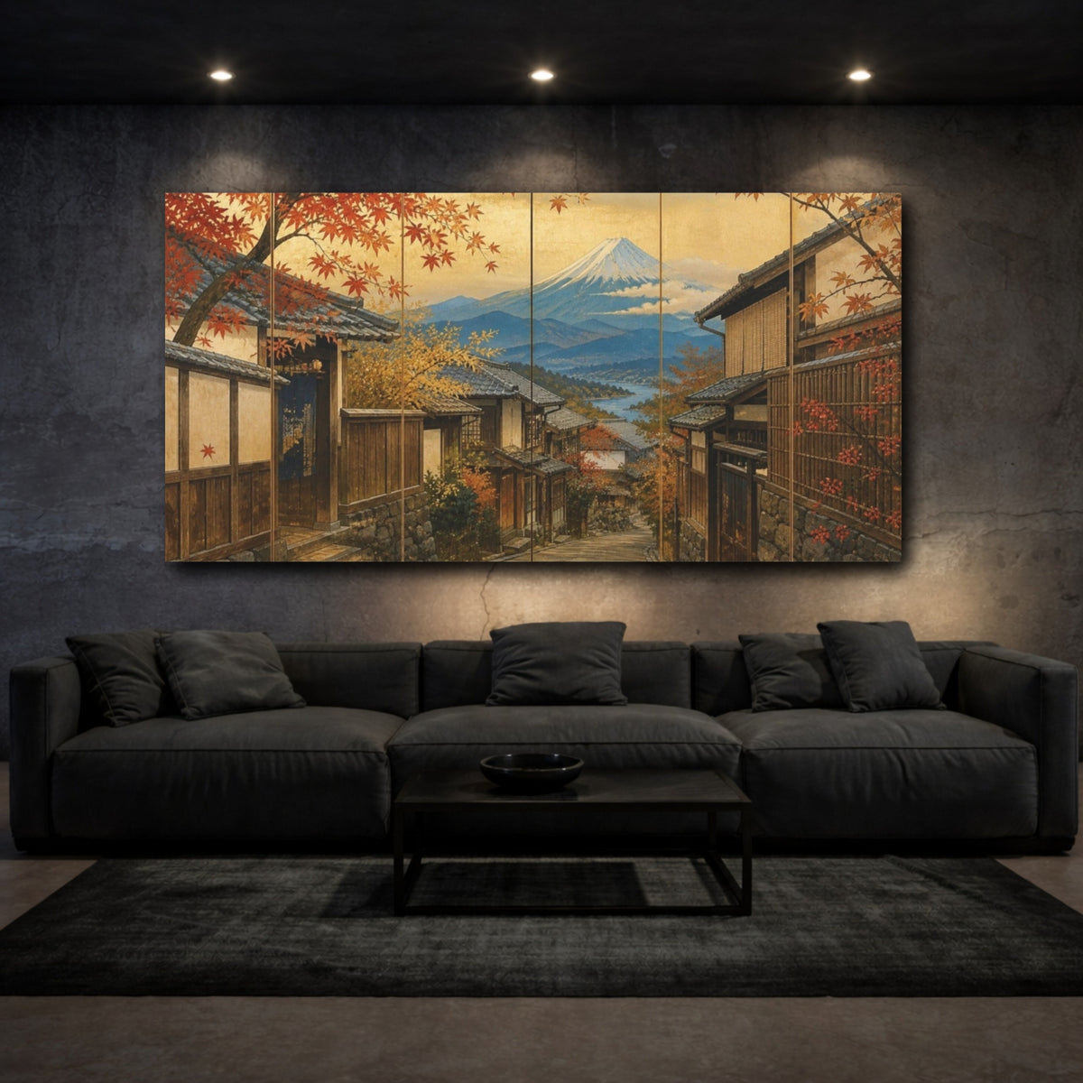 Mockup 3. Japanese Alley To Mount Fuji shown as canvas print