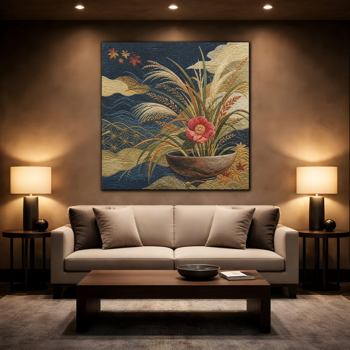 Mockup 2. Japanese Camellia Bowl shown as canvas print