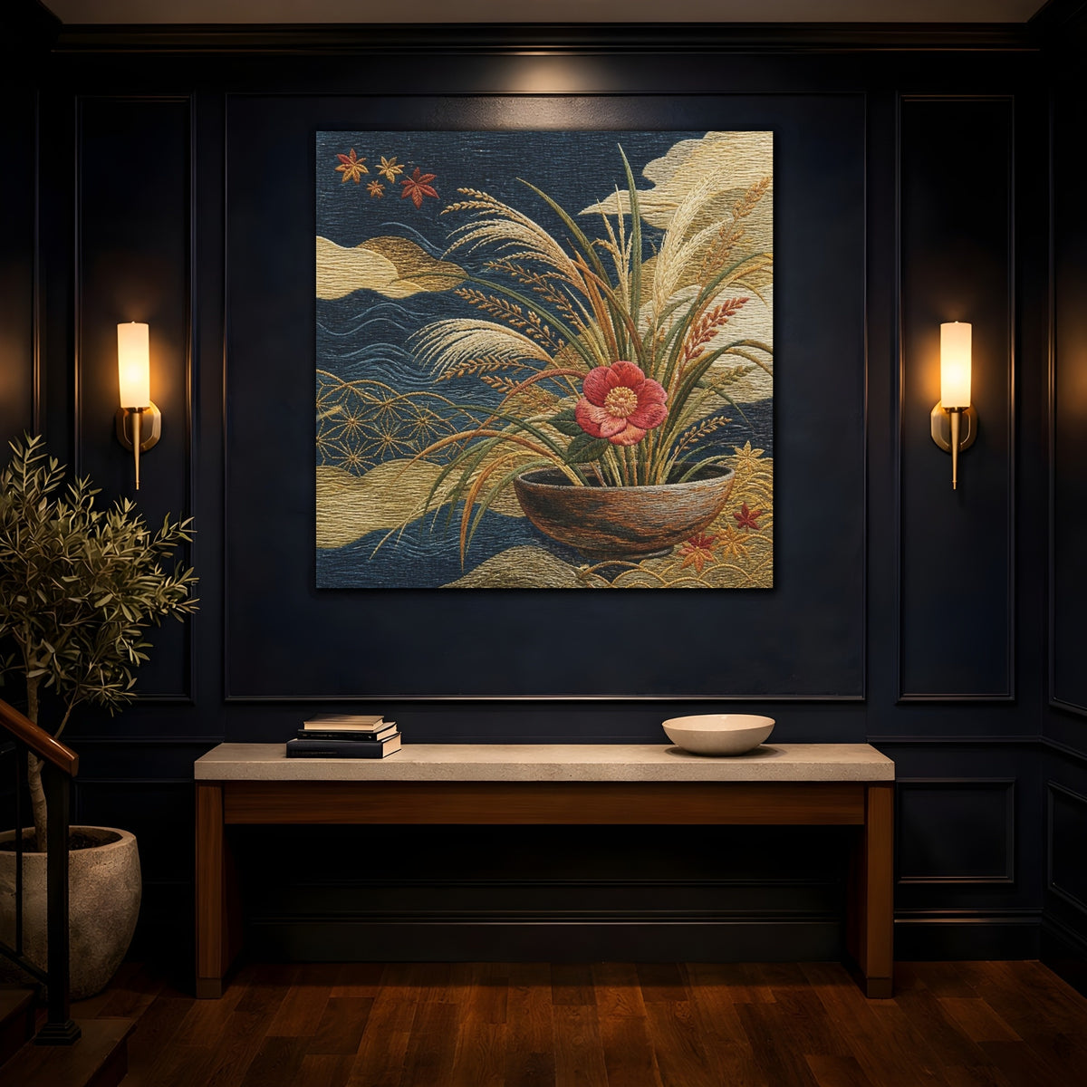 Mockup 4. Japanese Camellia Bowl shown as canvas print
