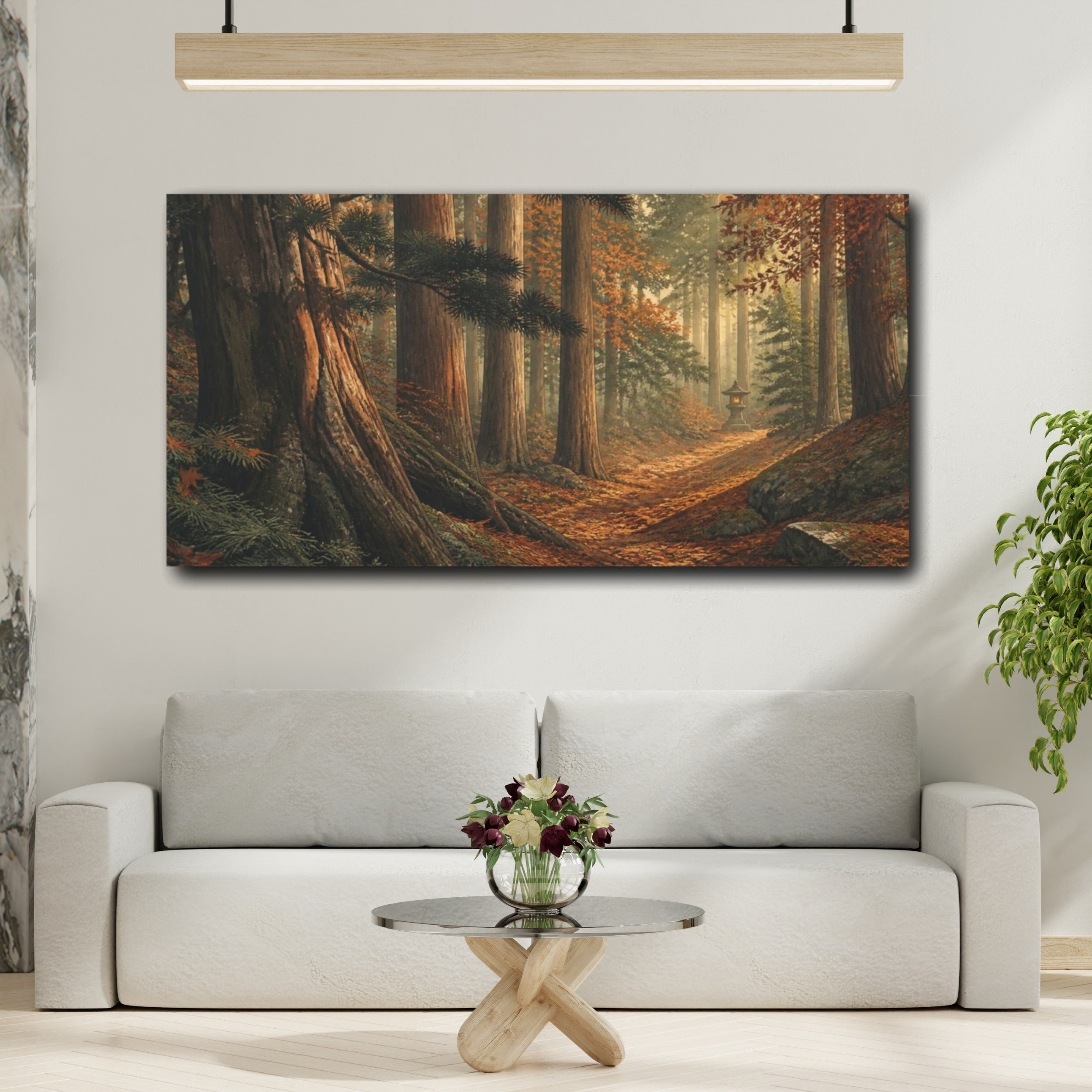 Mockup 2. Japanese Cedar Lantern Path shown as canvas print
