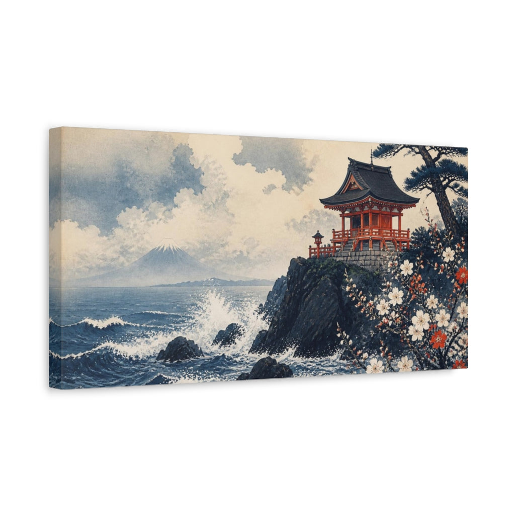 Side Mockup 3. Japanese Coastal Shrine shown as canvas print