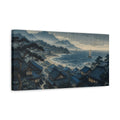 Side Mockup 3. Japanese Coastal Village shown as canvas print