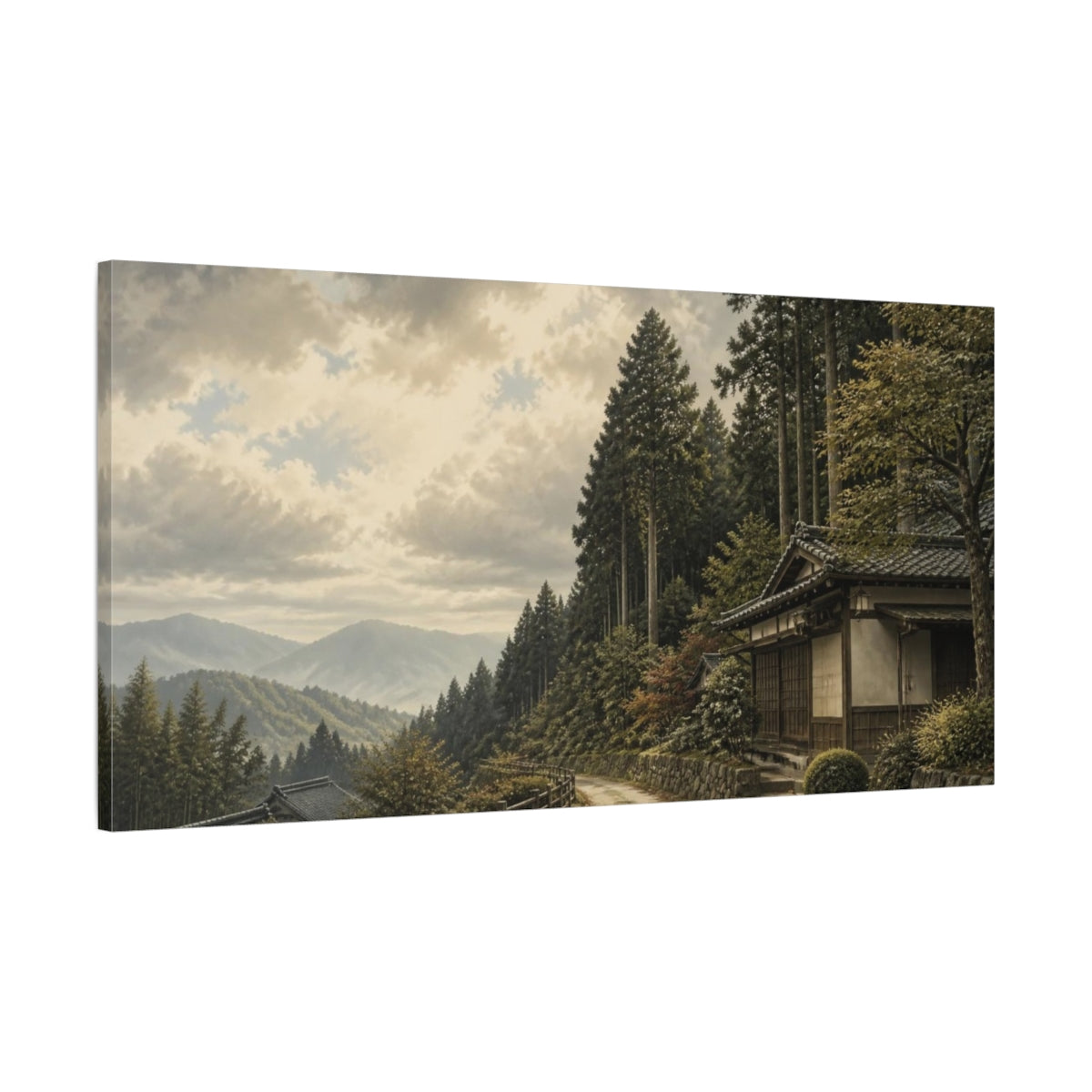 Main Mockup. Japanese Country Road shown as canvas print