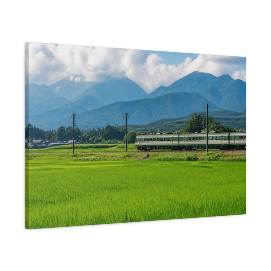 Main Mockup. Japanese Countryside Train shown as canvas print