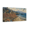 Side Mockup 3. Japanese Fishing Village shown as canvas print