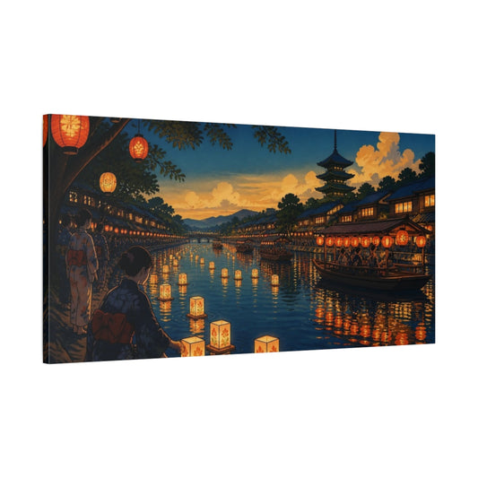 Main Mockup. Japanese Floating Lanterns shown as canvas print