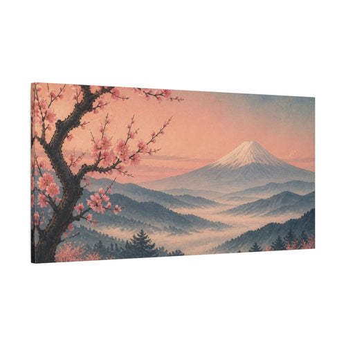 Main Mockup. Japanese Fuji Blossom shown as canvas print