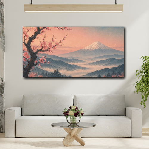 Mockup 2. Japanese Fuji Blossom shown as canvas print