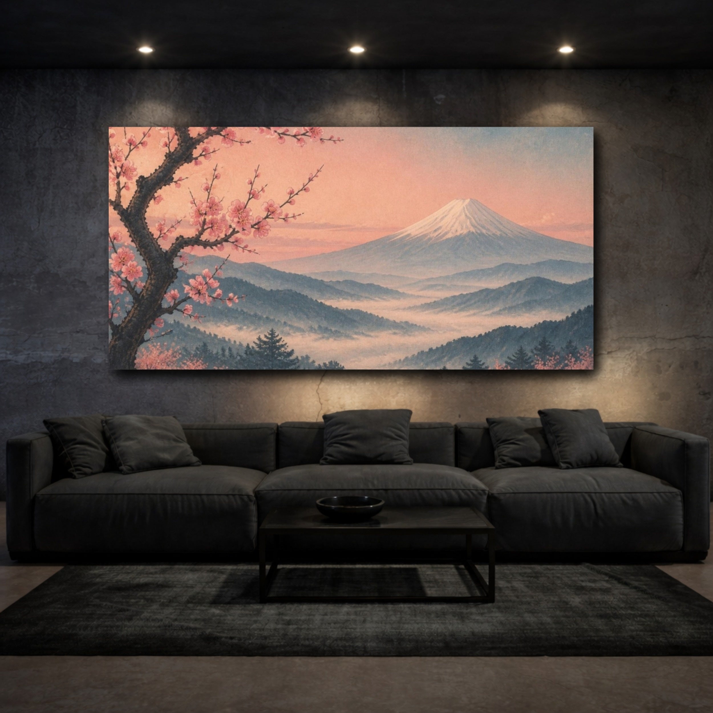 Mockup 3. Japanese Fuji Blossom shown as canvas print