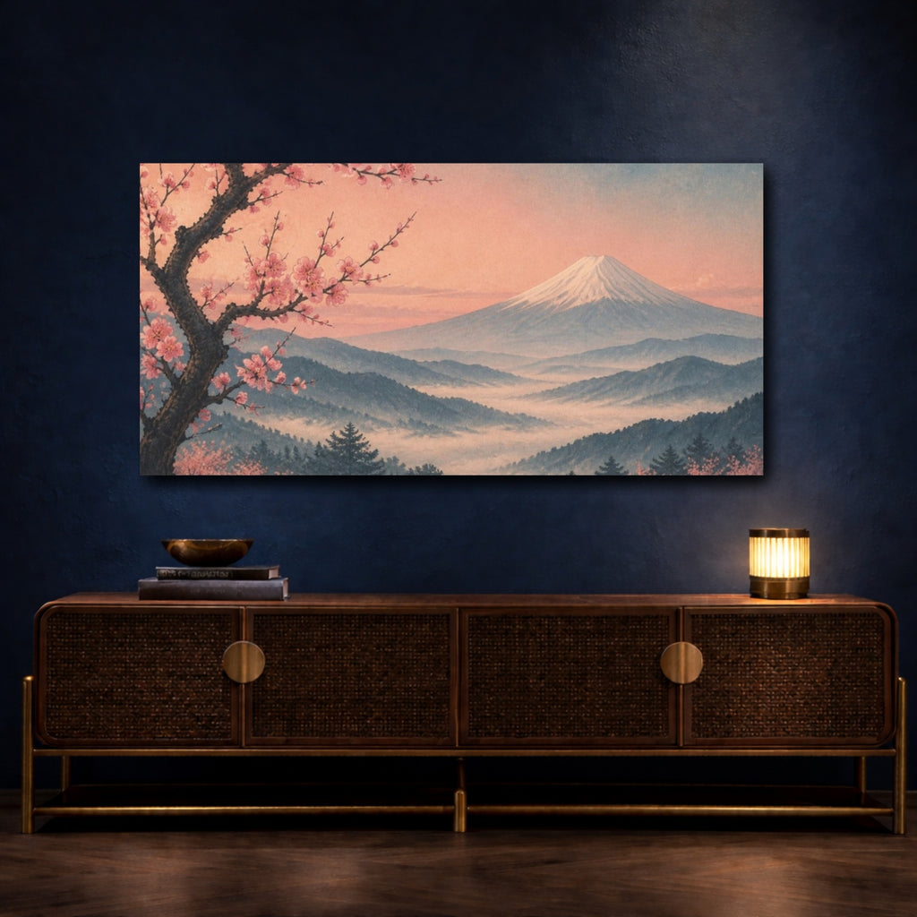 Mockup 4. Japanese Fuji Blossom shown as canvas print