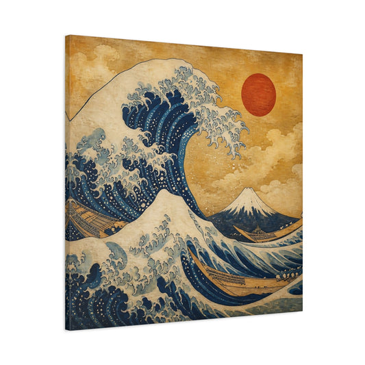 Main Mockup. Japanese Great Wave shown as canvas print