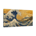 Side Mockup 3. Japanese Great Wave With Fuji shown as canvas print