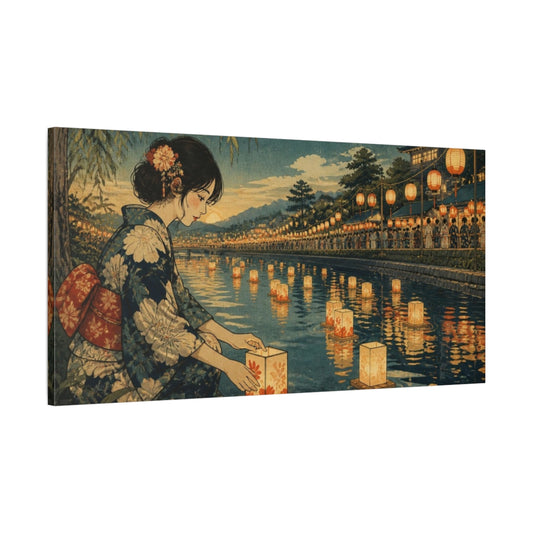 Main Mockup. Japanese Kimono Lanterns shown as canvas print
