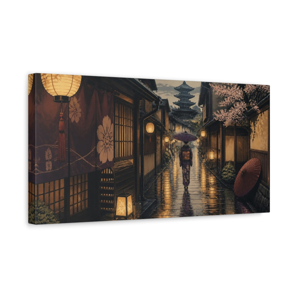 Side Mockup 3. Japanese Kimono Stroll shown as canvas print