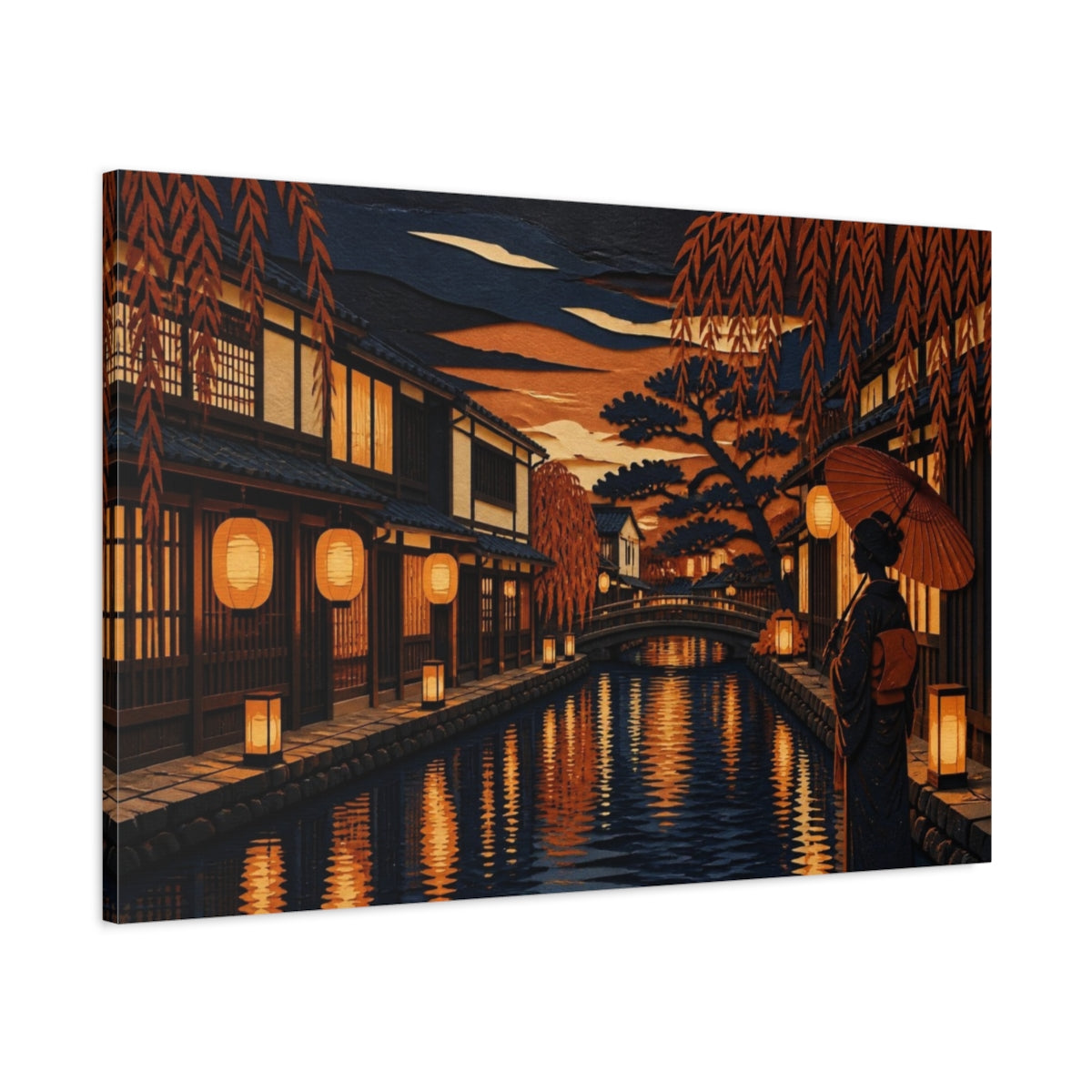 Main Mockup. Japanese Lantern Canal shown as canvas print