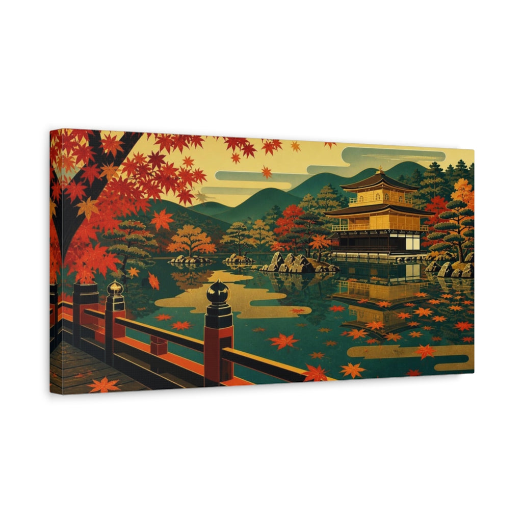 Side Mockup 3. Japanese Maple Pavilion shown as canvas print