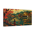 Side Mockup 3. Japanese Maple Pavilion shown as canvas print