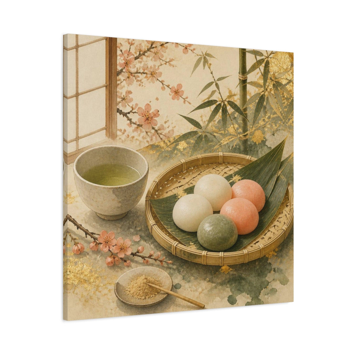 Main Mockup. Japanese Mochi Tray shown as canvas print