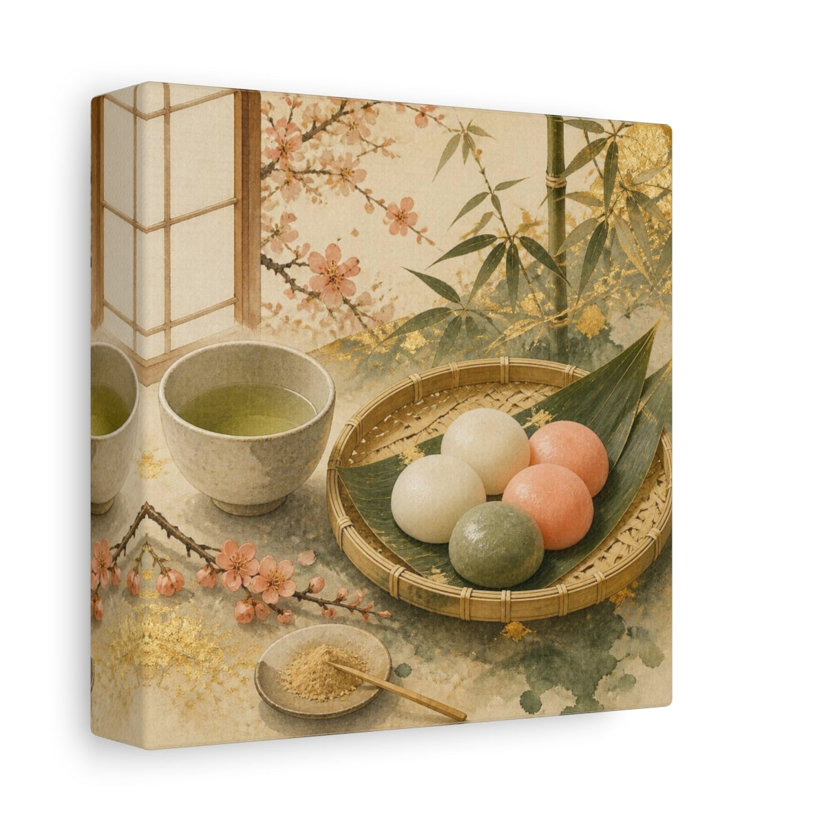 Side Mockup 2. Japanese Mochi Tray shown as canvas print