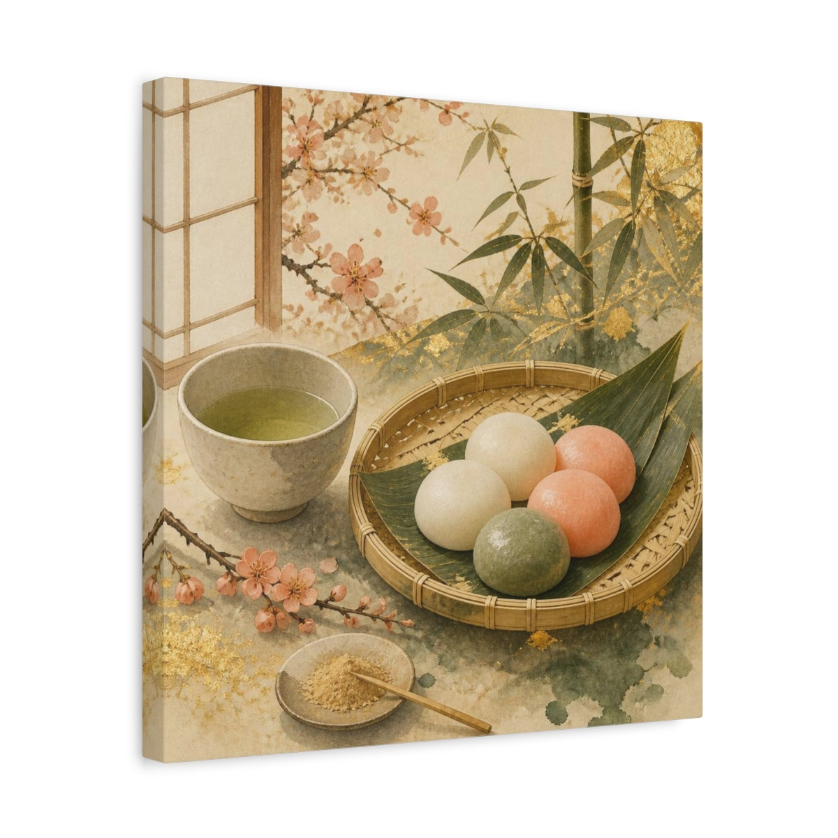 Side Mockup 6. Japanese Mochi Tray shown as canvas print