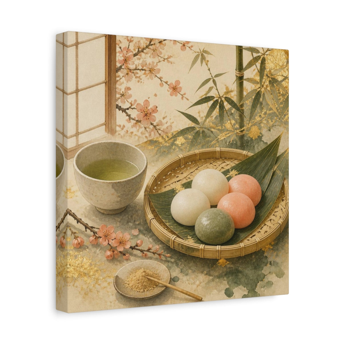 Side Mockup 8. Japanese Mochi Tray shown as canvas print