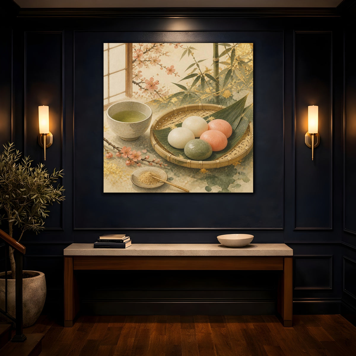 Mockup 4. Japanese Mochi Tray shown as canvas print