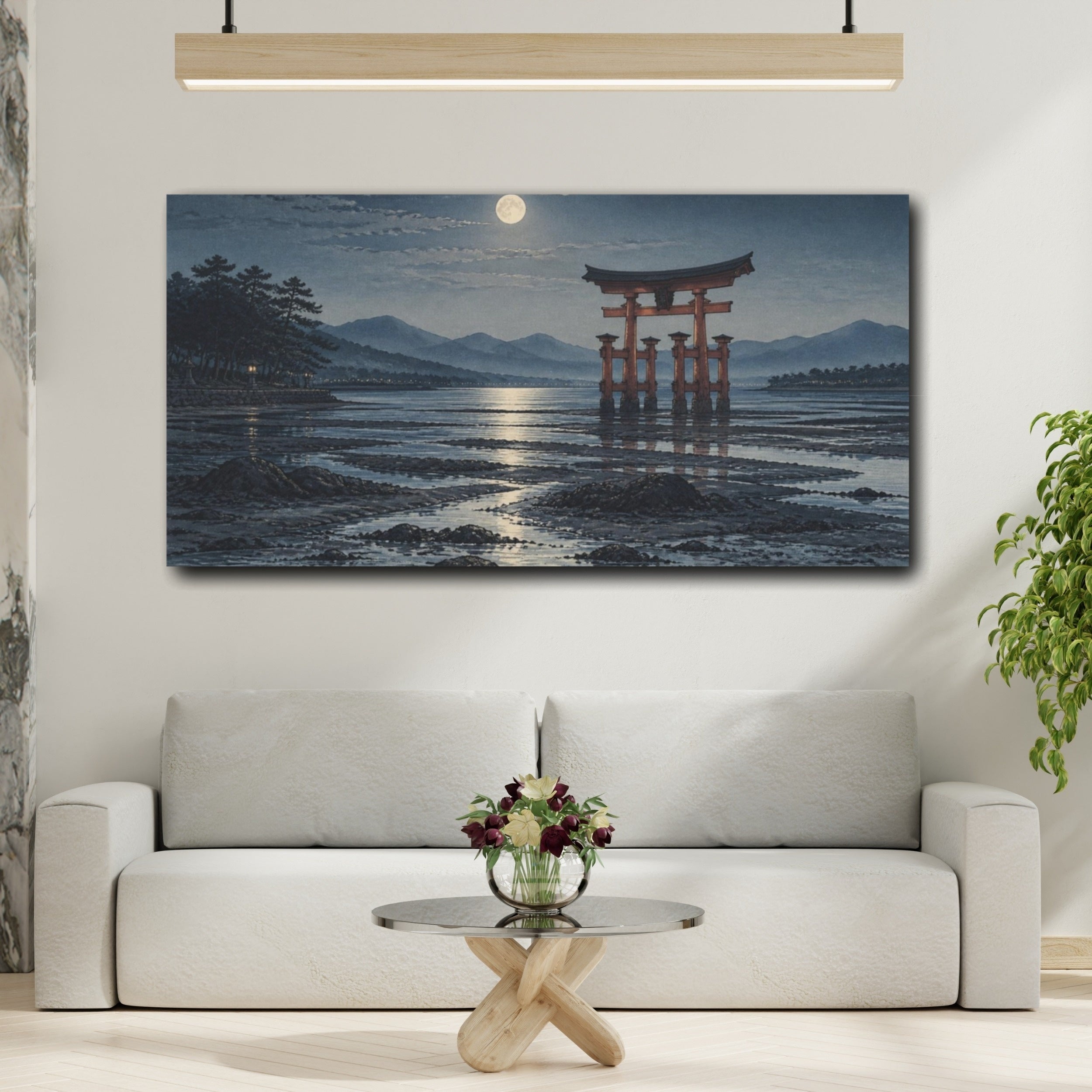 Mockup 2. Japanese Moonlit Torii Gate shown as canvas print