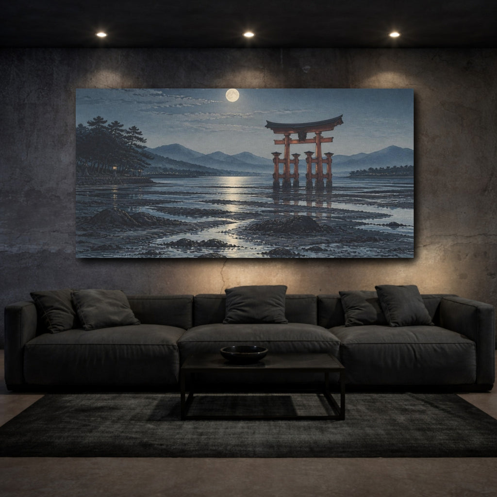 Mockup 3. Japanese Moonlit Torii Gate shown as canvas print