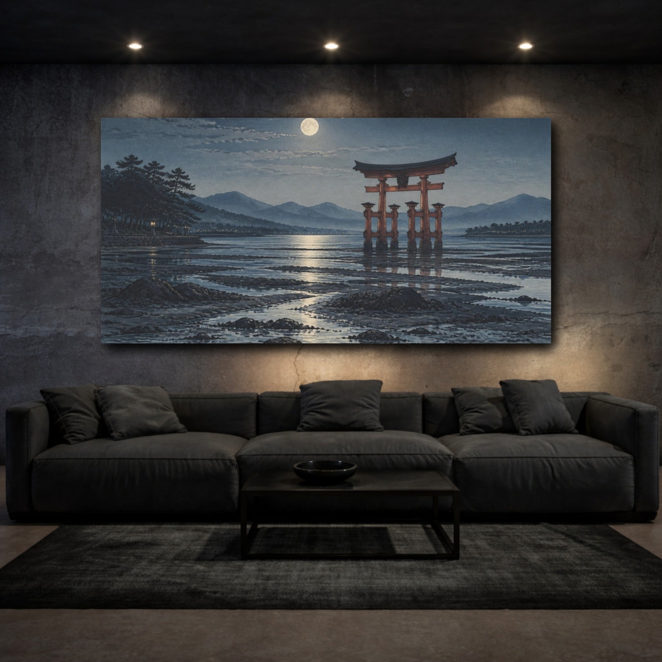 Mockup 3. Japanese Moonlit Torii Gate shown as canvas print