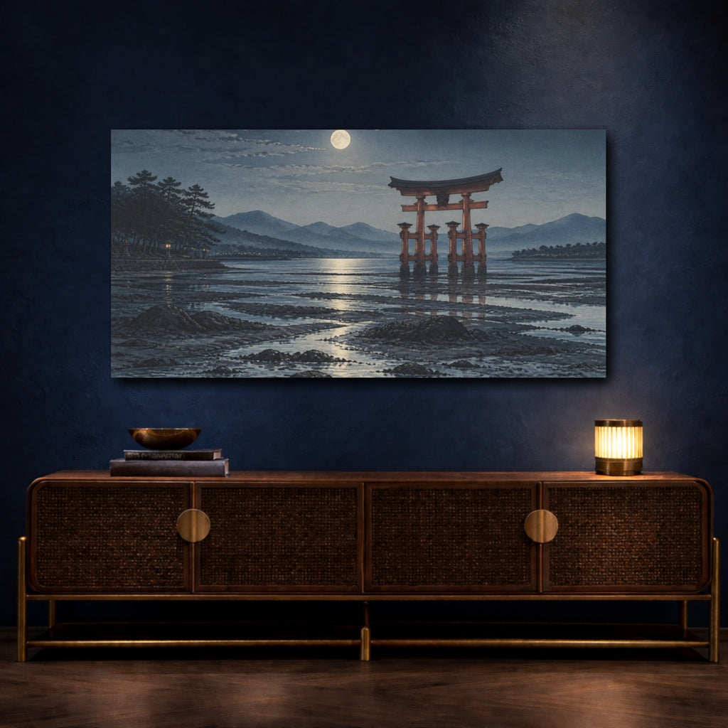 Mockup 4. Japanese Moonlit Torii Gate shown as canvas print