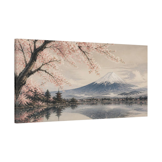 Main Mockup. Japanese Mount Fuji Blossoms shown as canvas print