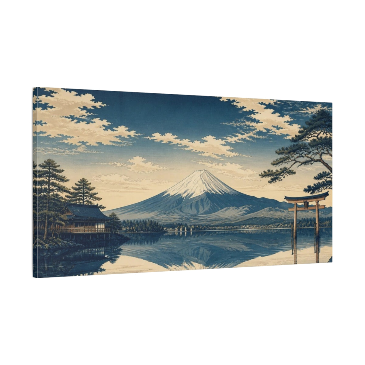 Main Mockup. Japanese Mount Fuji Reflection shown as canvas print