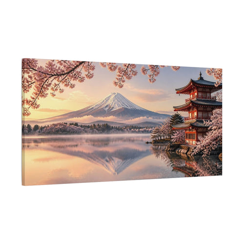 Main Mockup. Japanese Mount Fuji Sunrise shown as canvas print