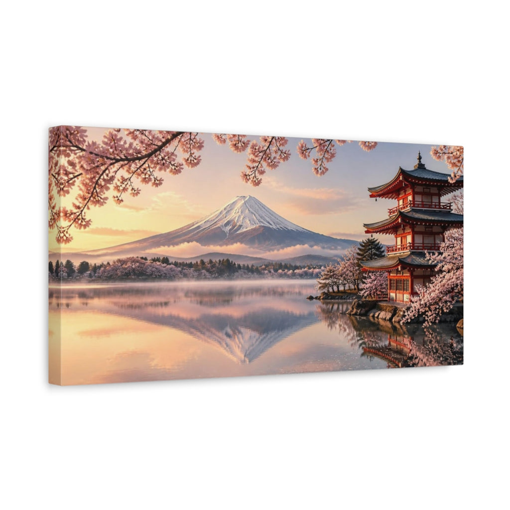Side Mockup 3. Japanese Mount Fuji Sunrise shown as canvas print